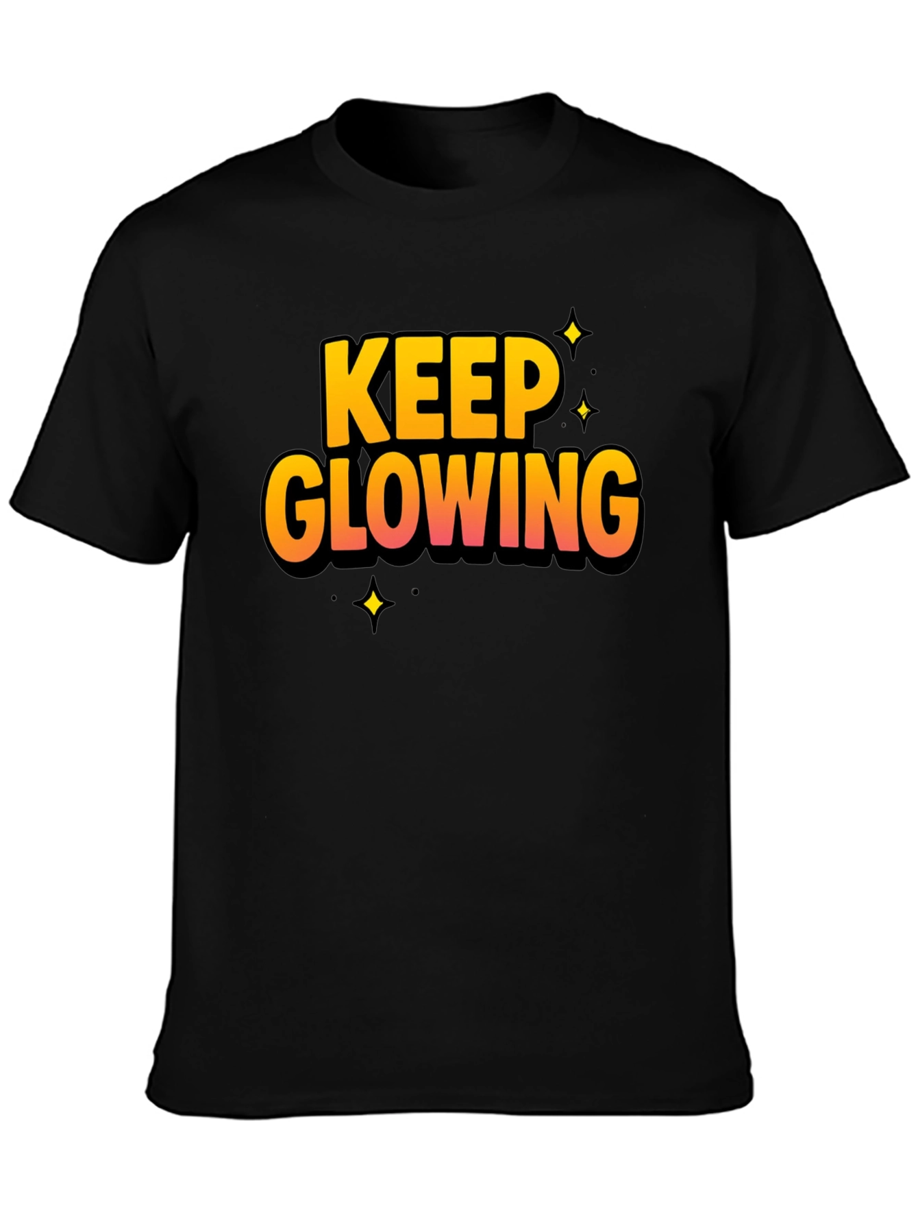 Keep Glowing Black Graphic T-Shirt