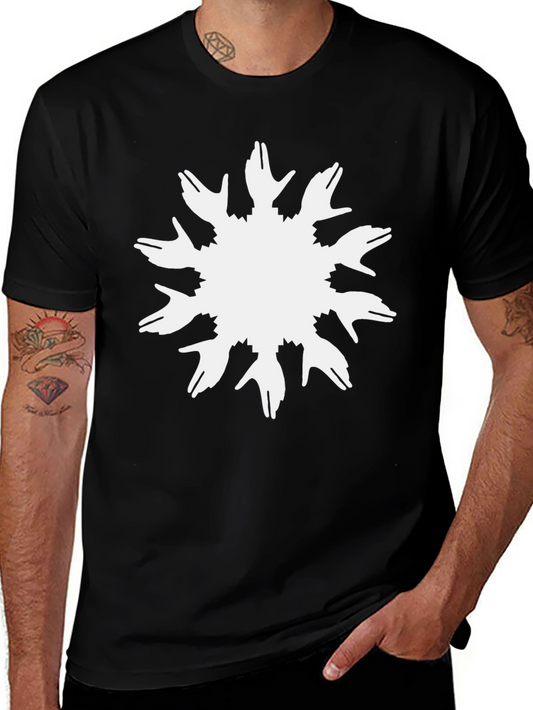 Unique Hands Sunburst Graphic Black T-Shirt