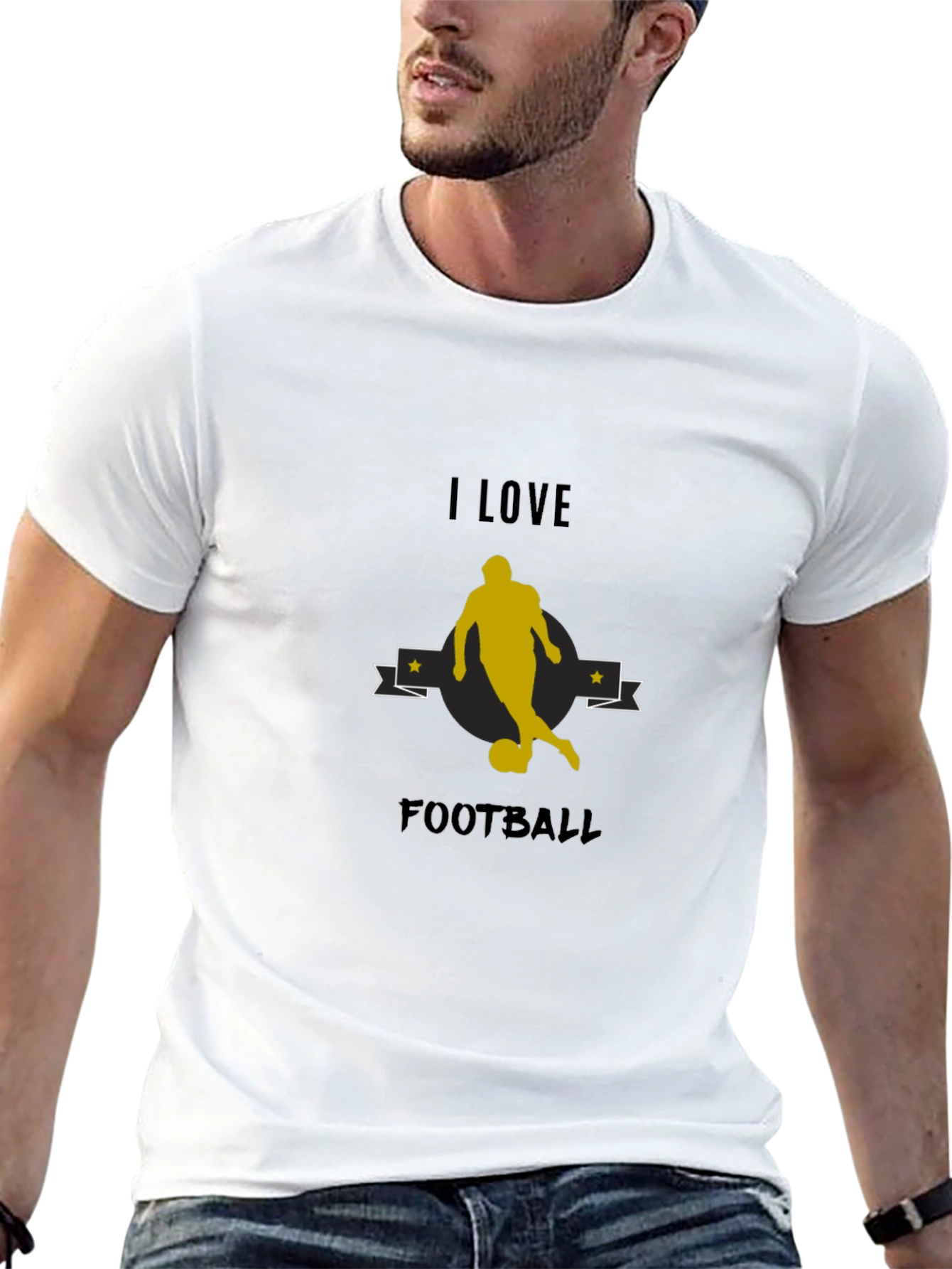 I Love Football Graphic Tee - Black