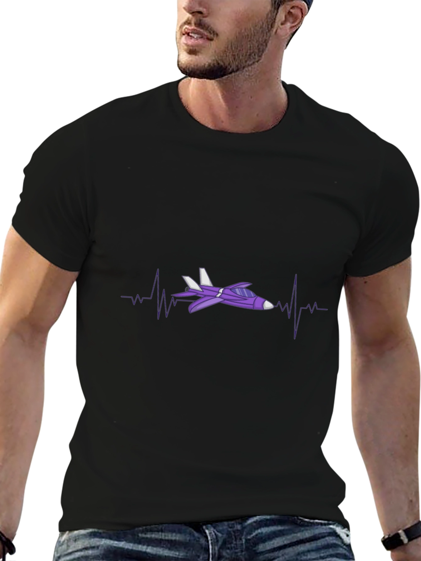 Jet Plane Heartbeat T-Shirt - Aviation Enthusiast Tee