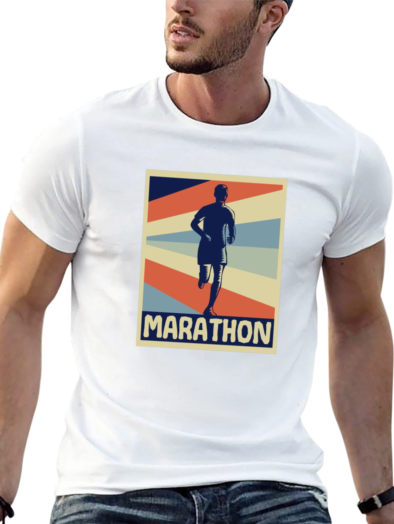 Marathon Runner Graphic Tee - Retro Style