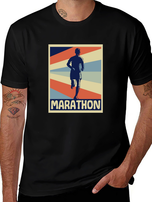 Marathon Runner Graphic Tee - Retro Style