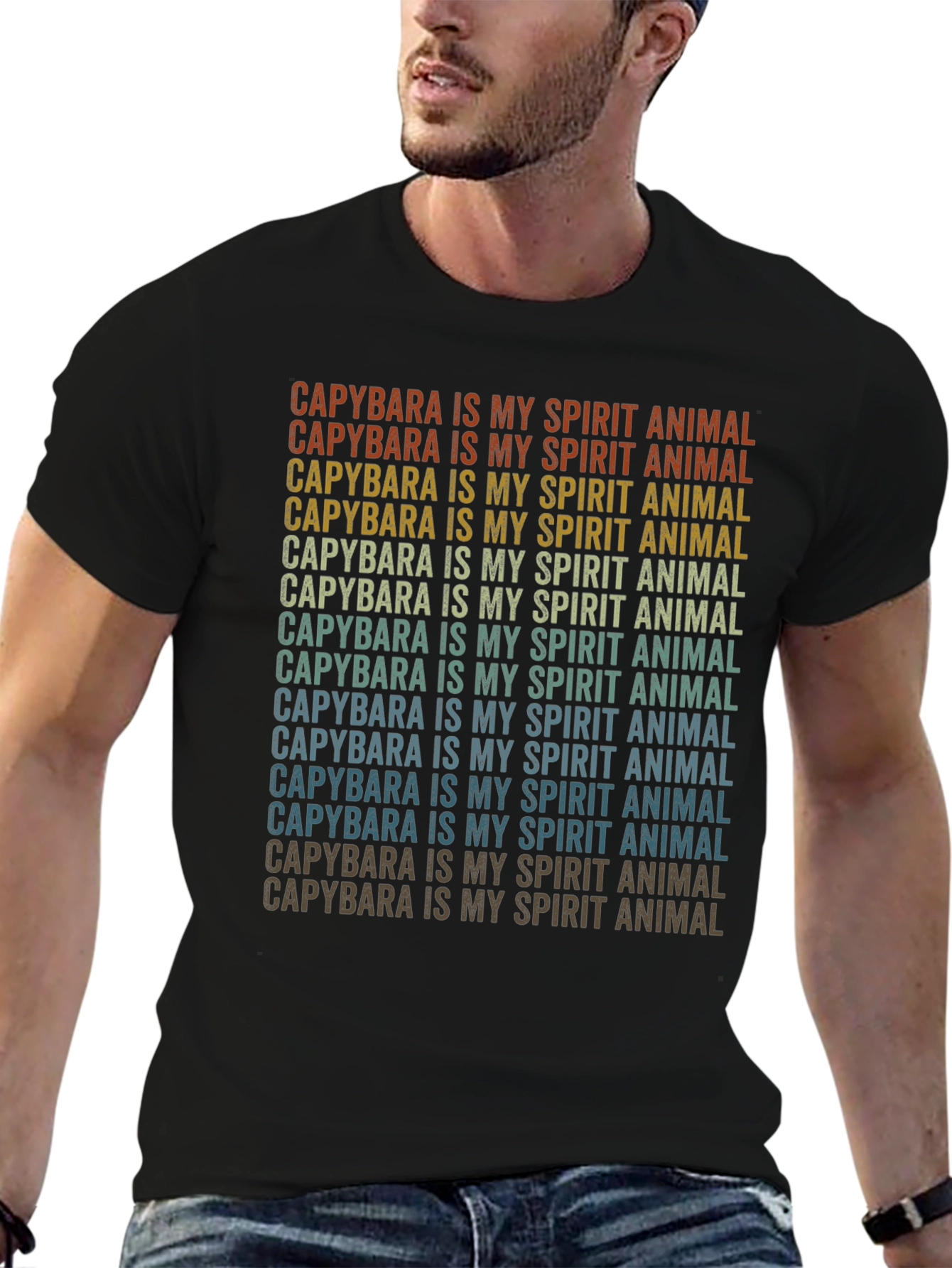 Capybara Spirit Animal T-Shirt - Retro Design