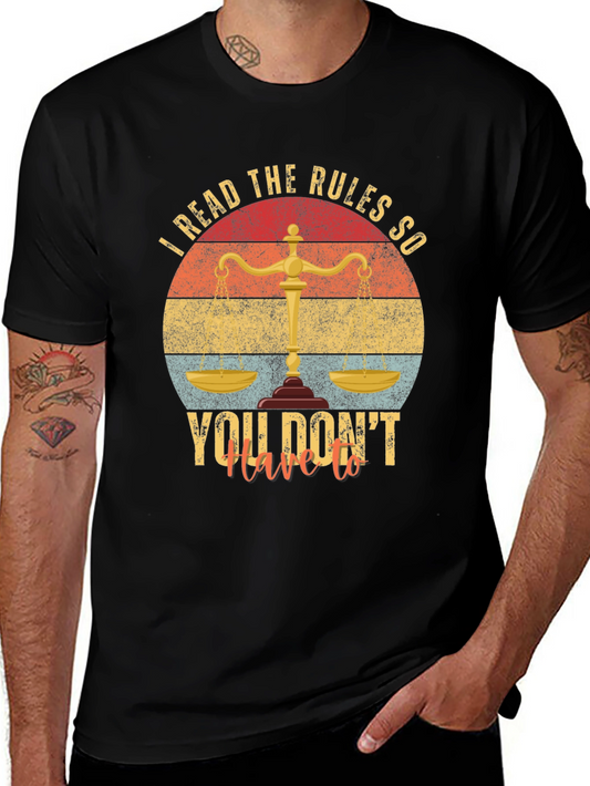 Lawyer Rule Reader T-Shirt - Scales of Justice Graphic Tee