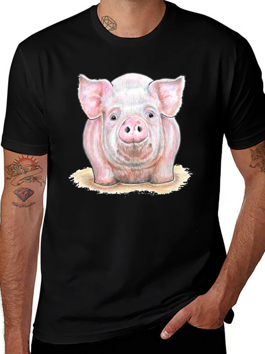 Pig Graphic T-Shirt - Black Cotton Tee