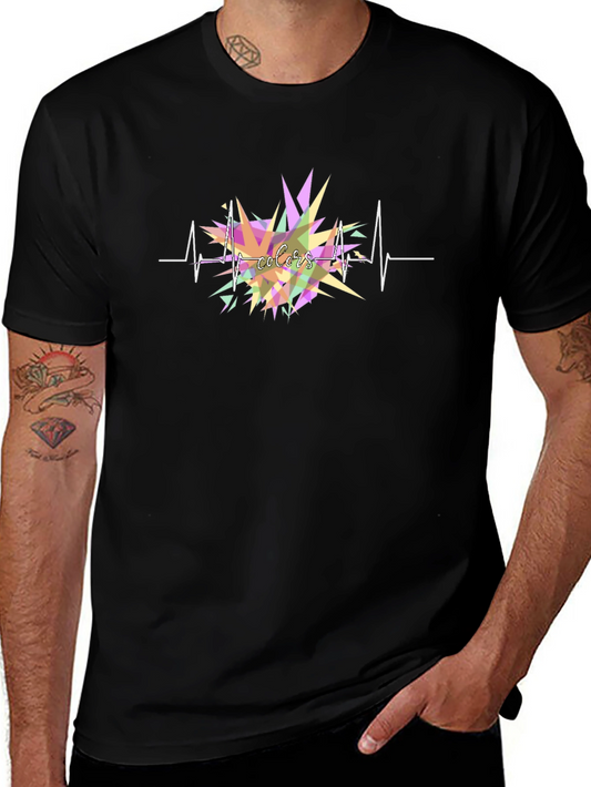 Colorful Heartbeat T-Shirt - Artistic Graphic Tee
