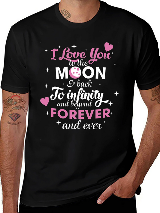 I Love You to the Moon and Back Black Graphic Tee