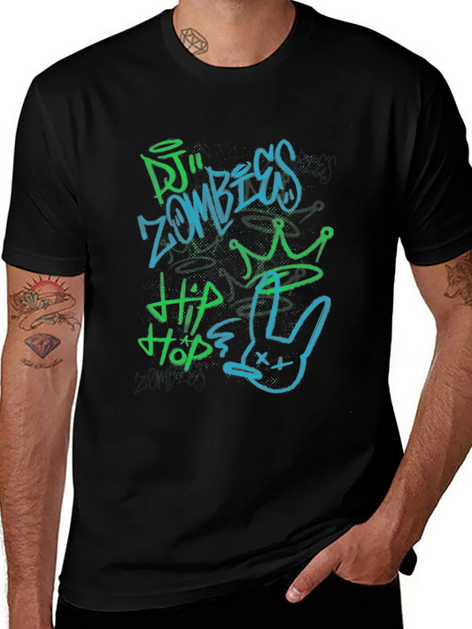 DJ Zombies Hip Hop Crown Bunny Graphic Tee