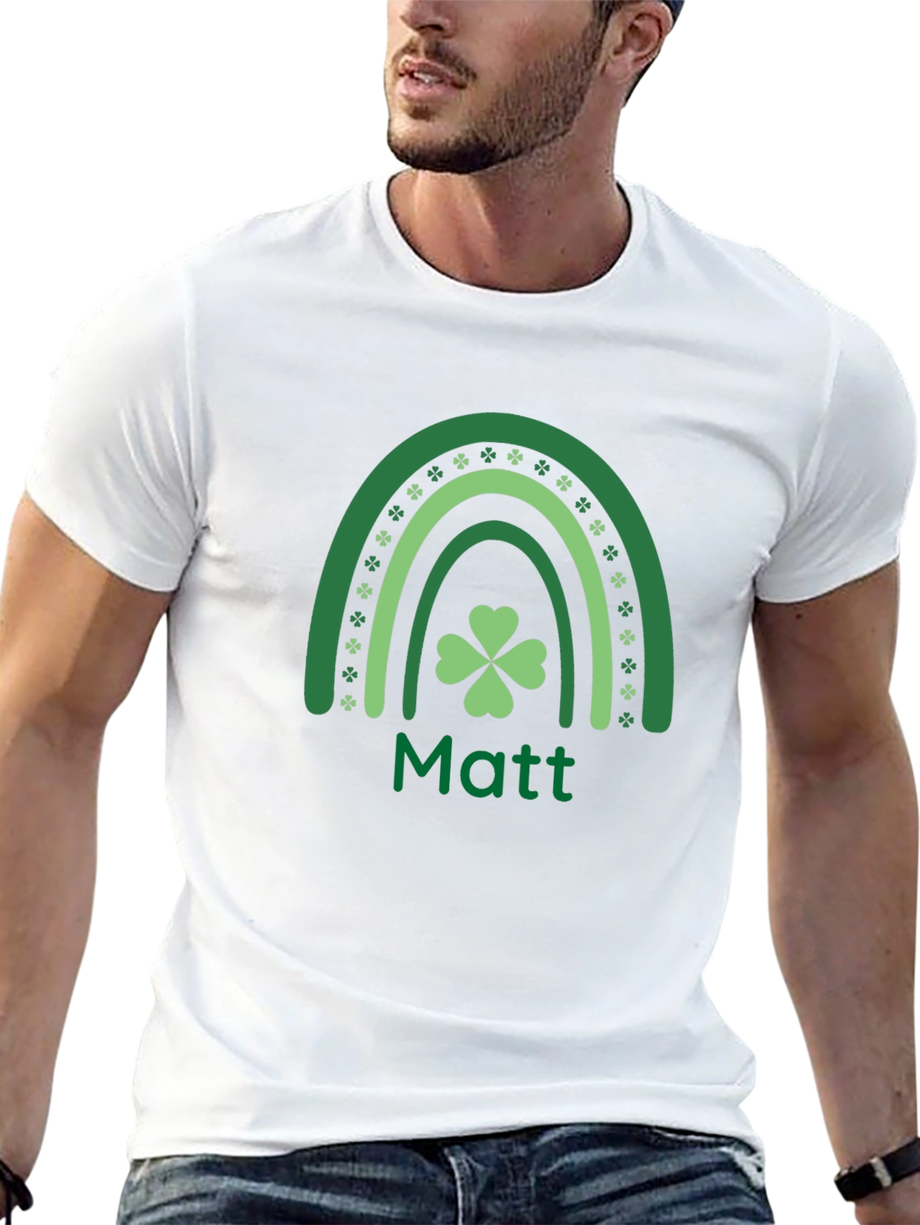 St. Patricks Day Matt Shamrock Rainbow T-Shirt