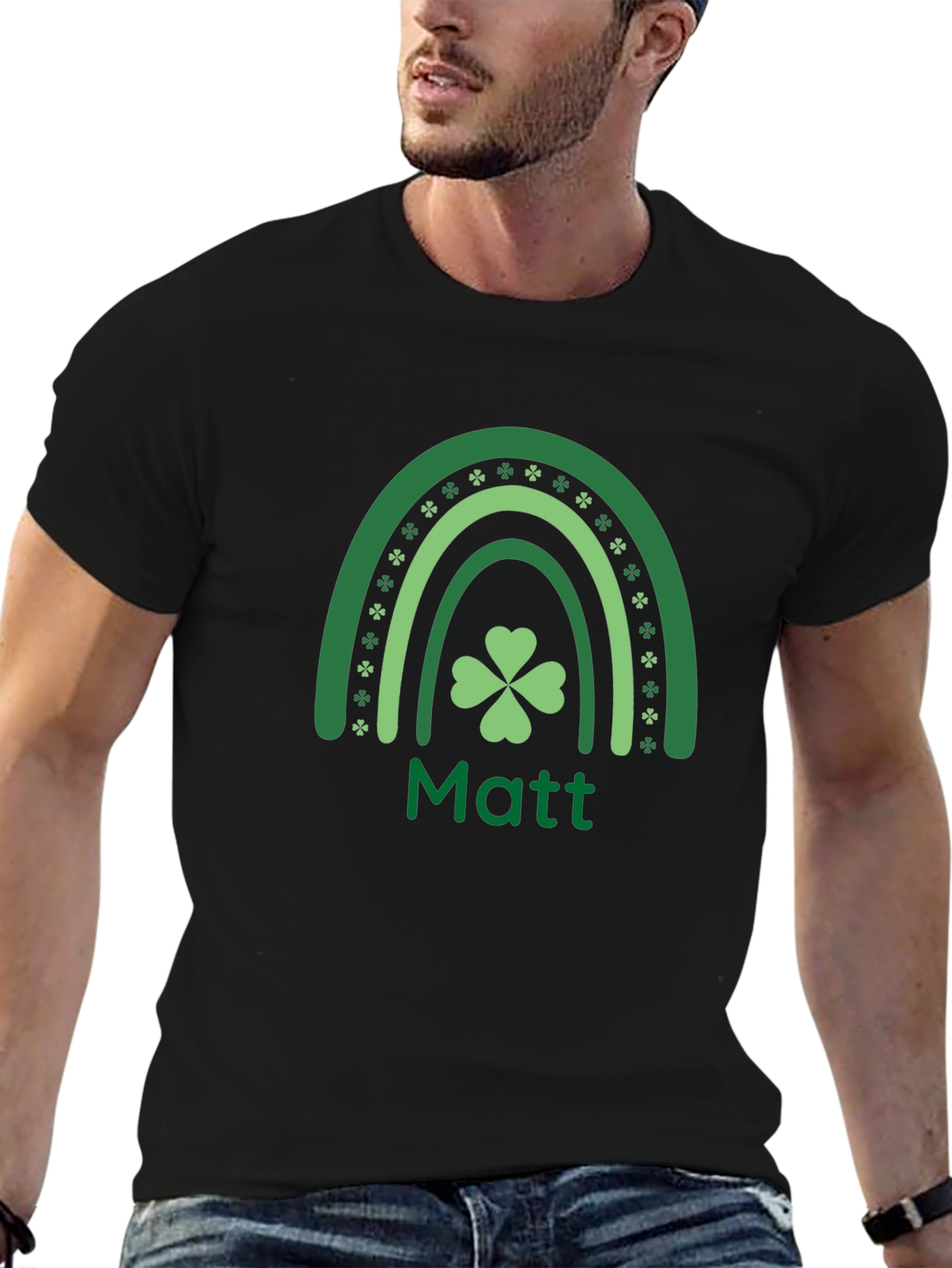 St. Patricks Day Matt Shamrock Rainbow T-Shirt