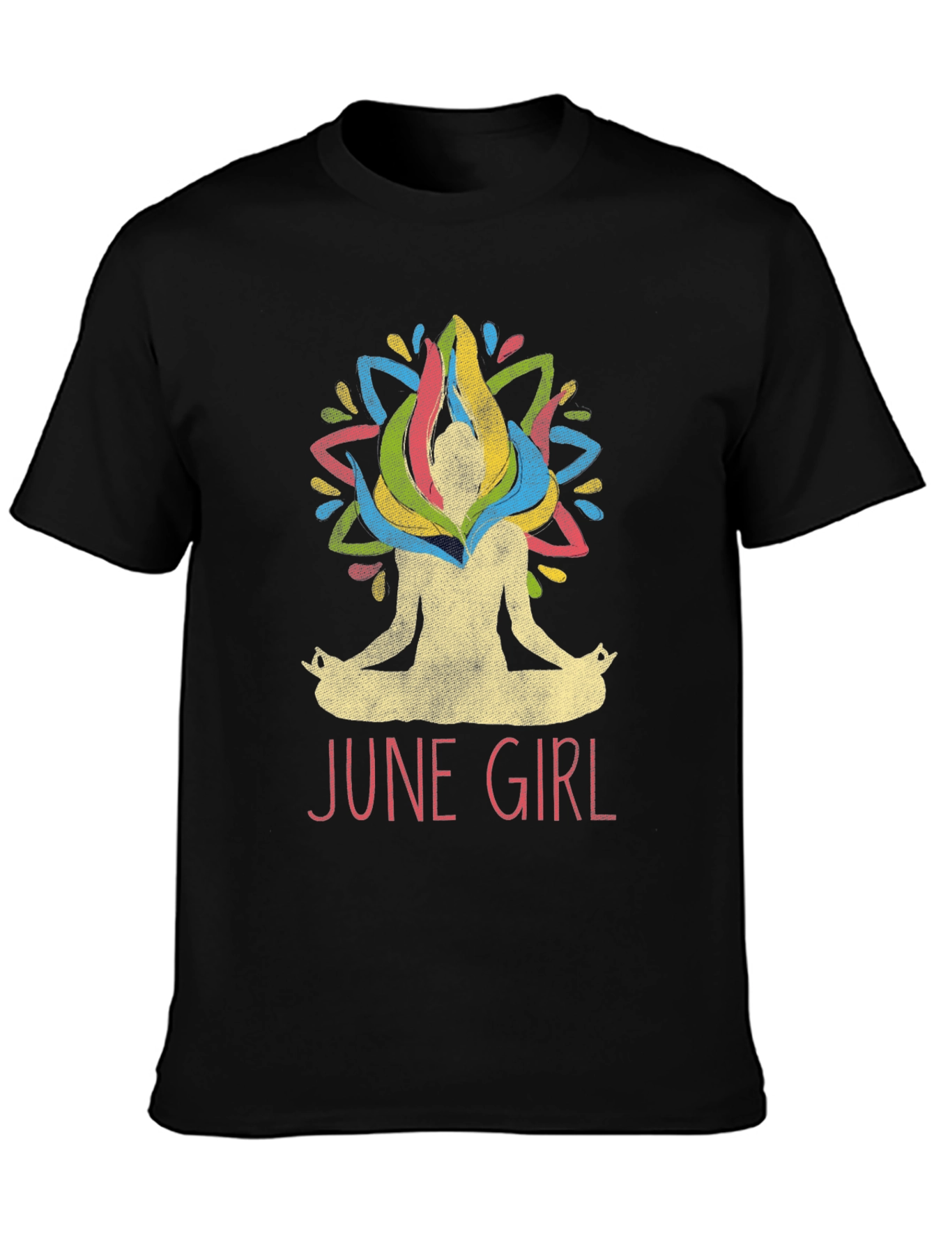 June Girl Yoga T-Shirt - Meditating Woman