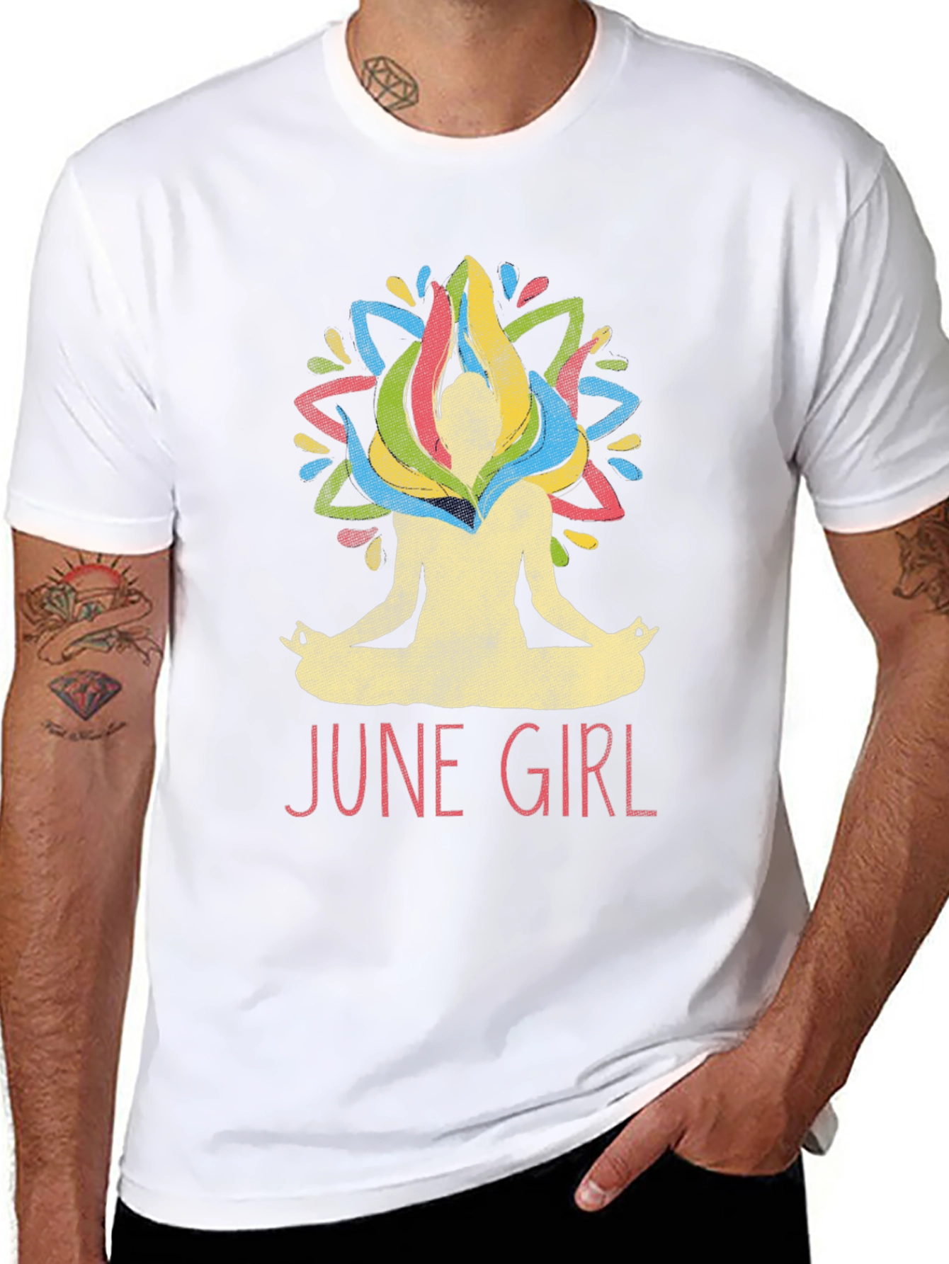 June Girl Yoga T-Shirt - Meditating Woman