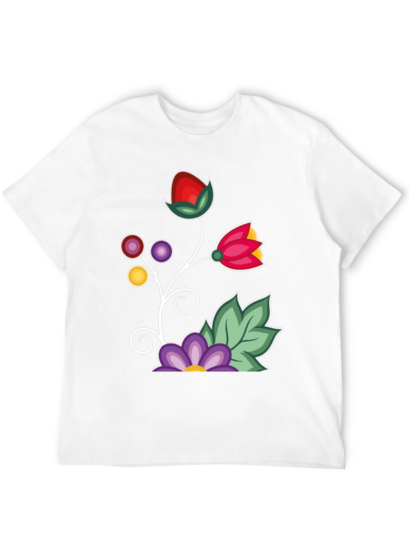 Floral Graphic T-Shirt - Black Casual Tee