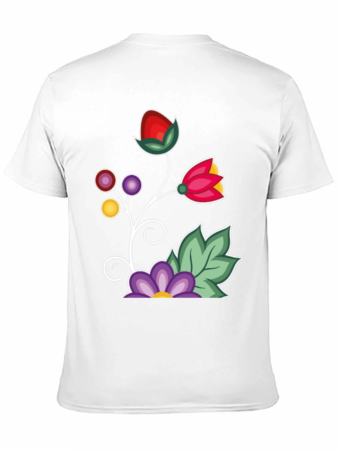 Floral Graphic T-Shirt - Black Casual Tee