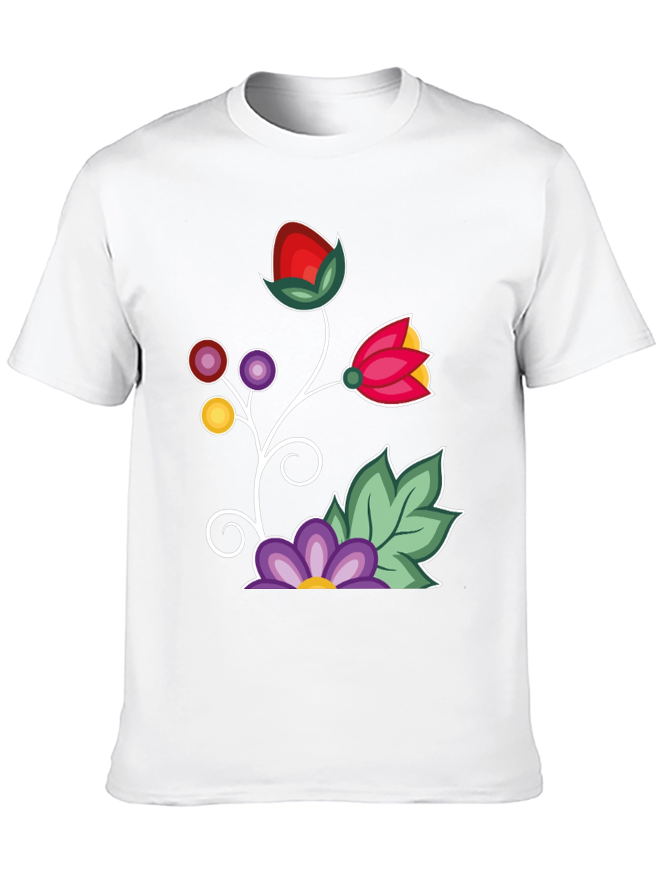 Floral Graphic T-Shirt - Black Casual Tee