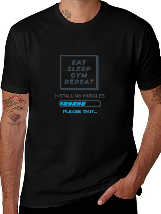 Eat Sleep Gym Repeat Muscle Loading T-Shirt