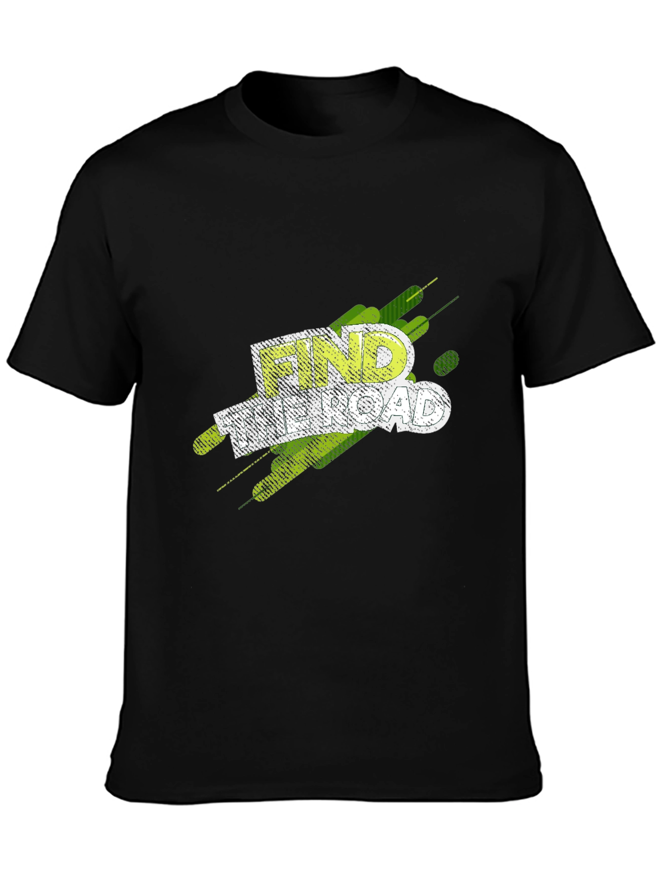 Find Your Road Graphic T-Shirt - Black Casual Tee