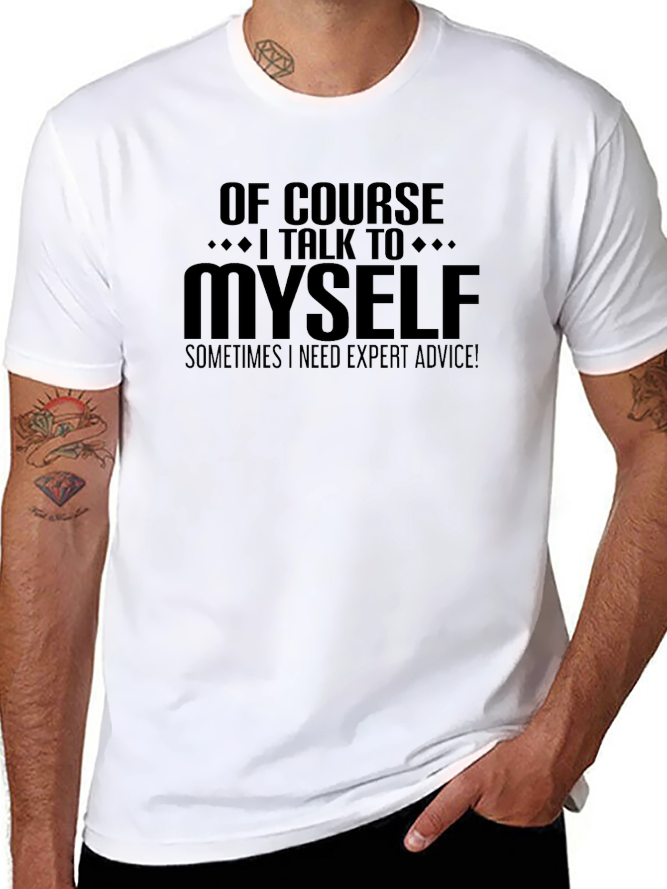 Funny Sarcastic I Talk To Myself Black T-Shirt