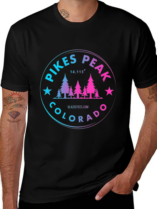 Pikes Peak Colorado T-Shirt Black