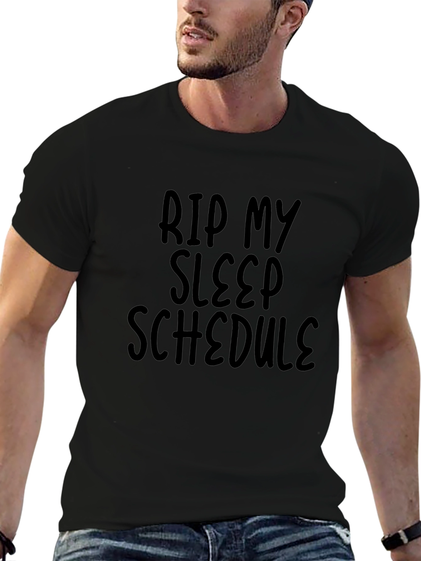 RIP My Sleep Schedule Black Graphic Tee