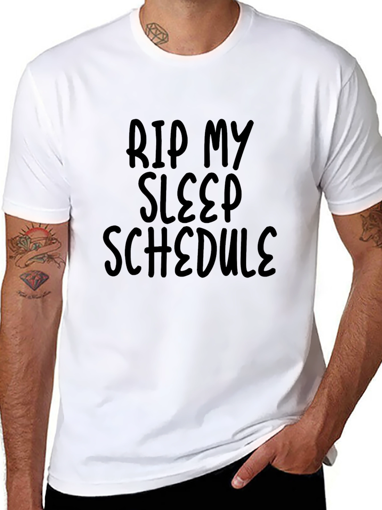 RIP My Sleep Schedule Black Graphic Tee