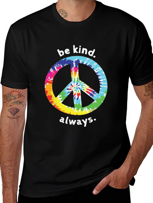 Be Kind Always Peace Sign Tie-Dye T-Shirt