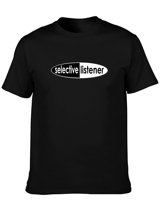 Selective Listener Graphic T-Shirt - Black