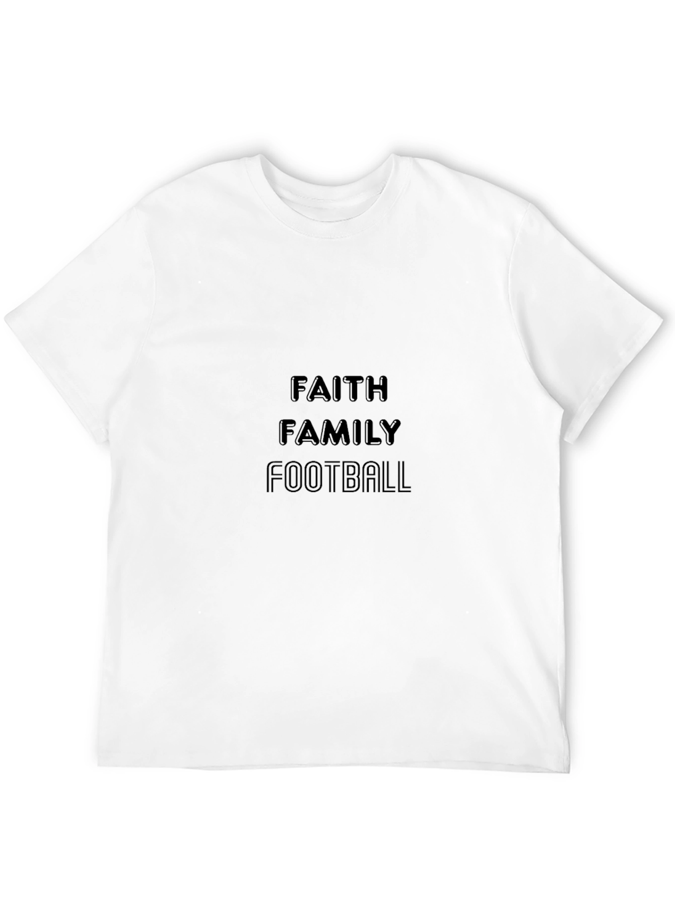 Faith Family Football Black T-Shirt