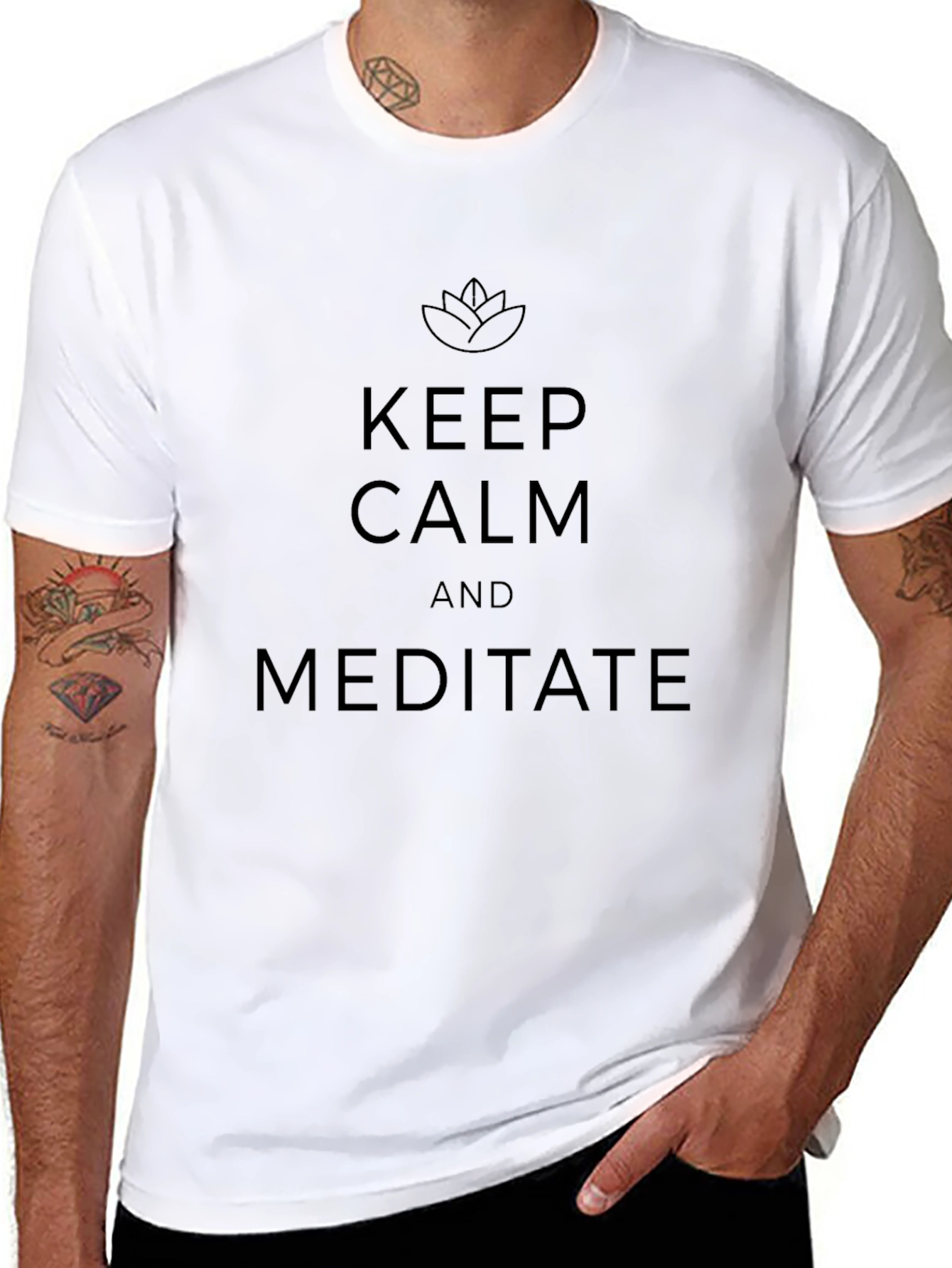 Keep Calm Meditate Black T-Shirt