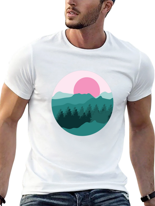 Mountain Sunset Graphic Tee - Stylish Comfort
