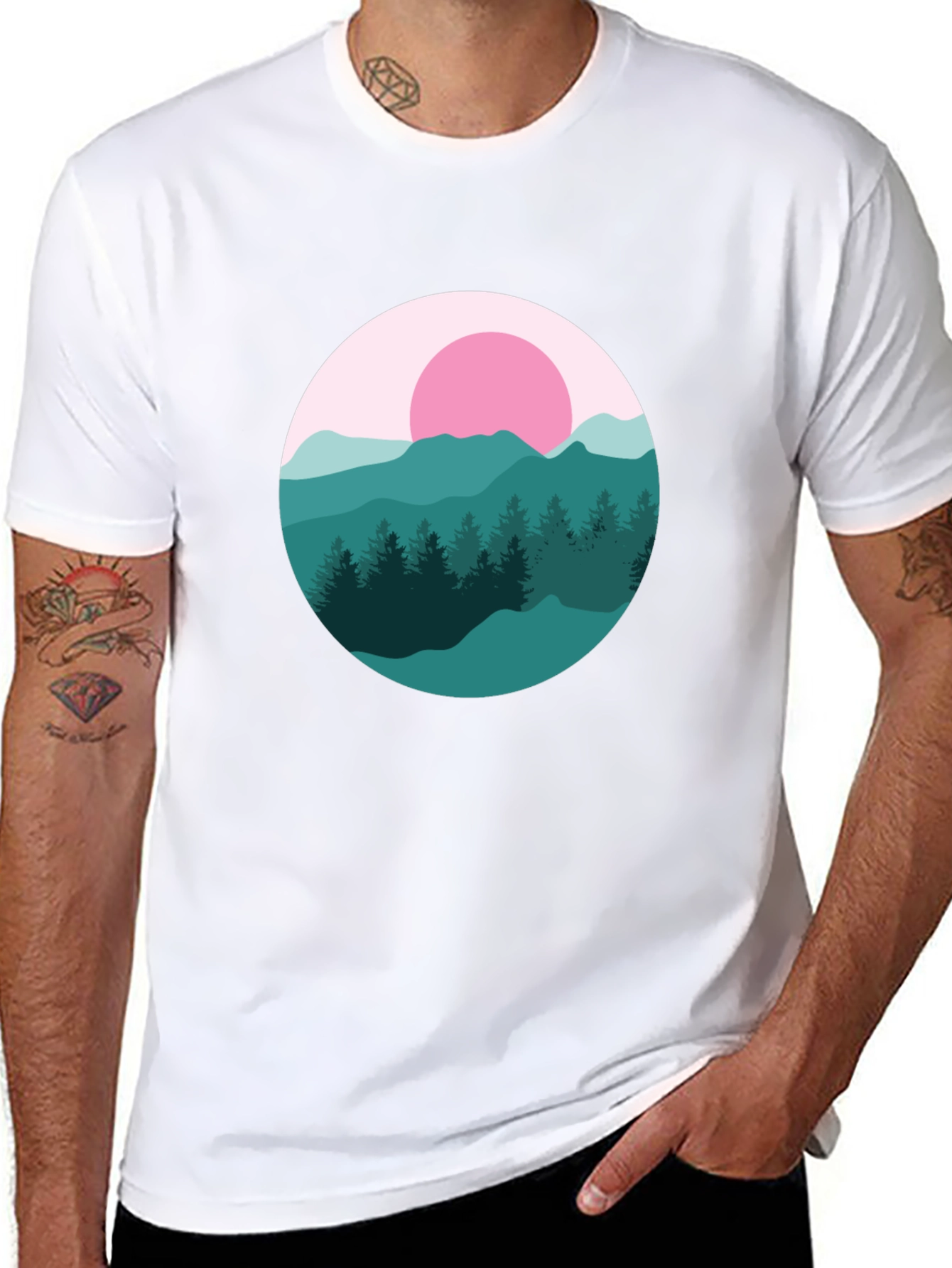 Mountain Sunset Graphic Tee - Stylish Comfort