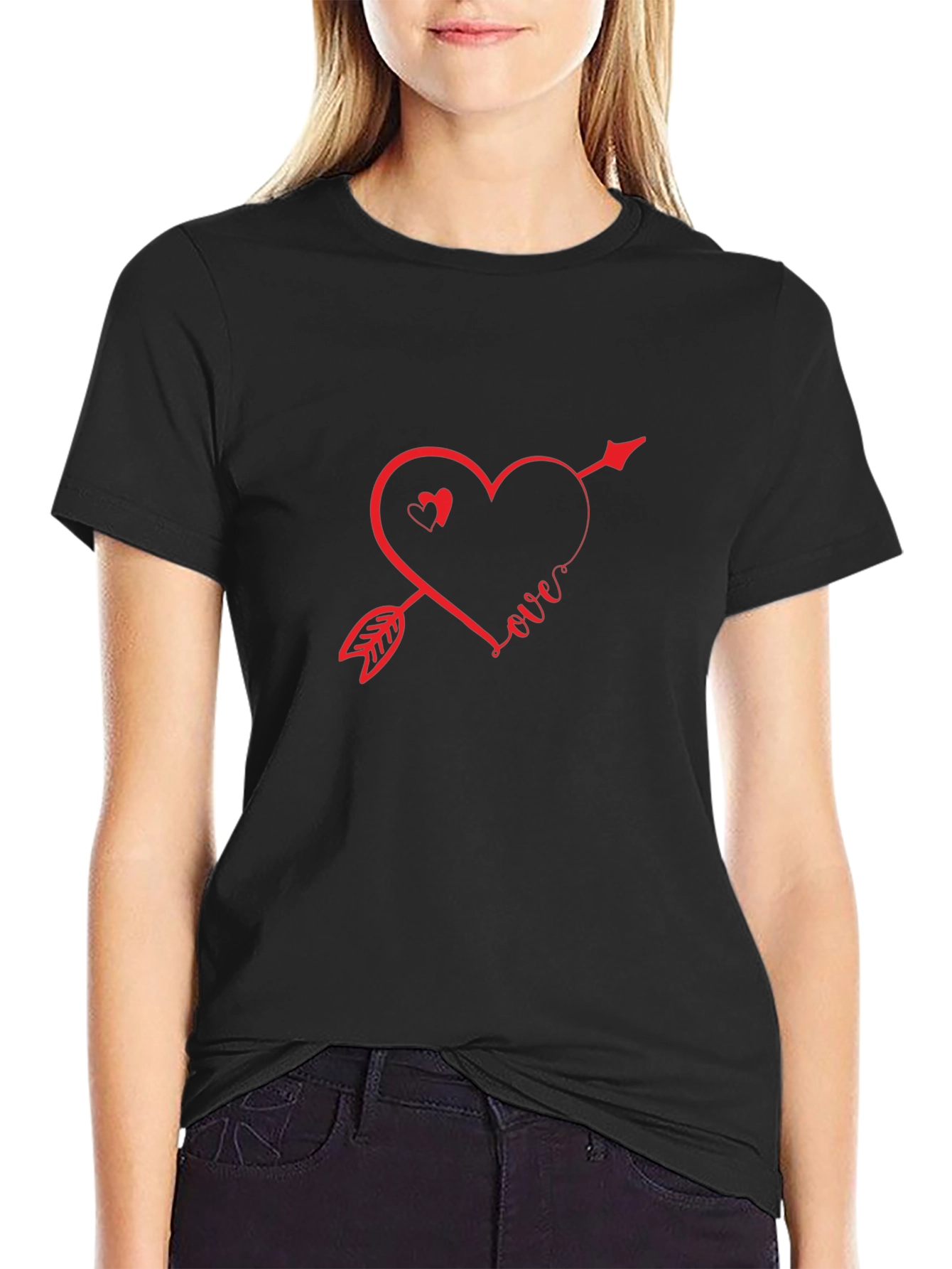 Love Arrow Graphic Tee - Stylish Black T-Shirt