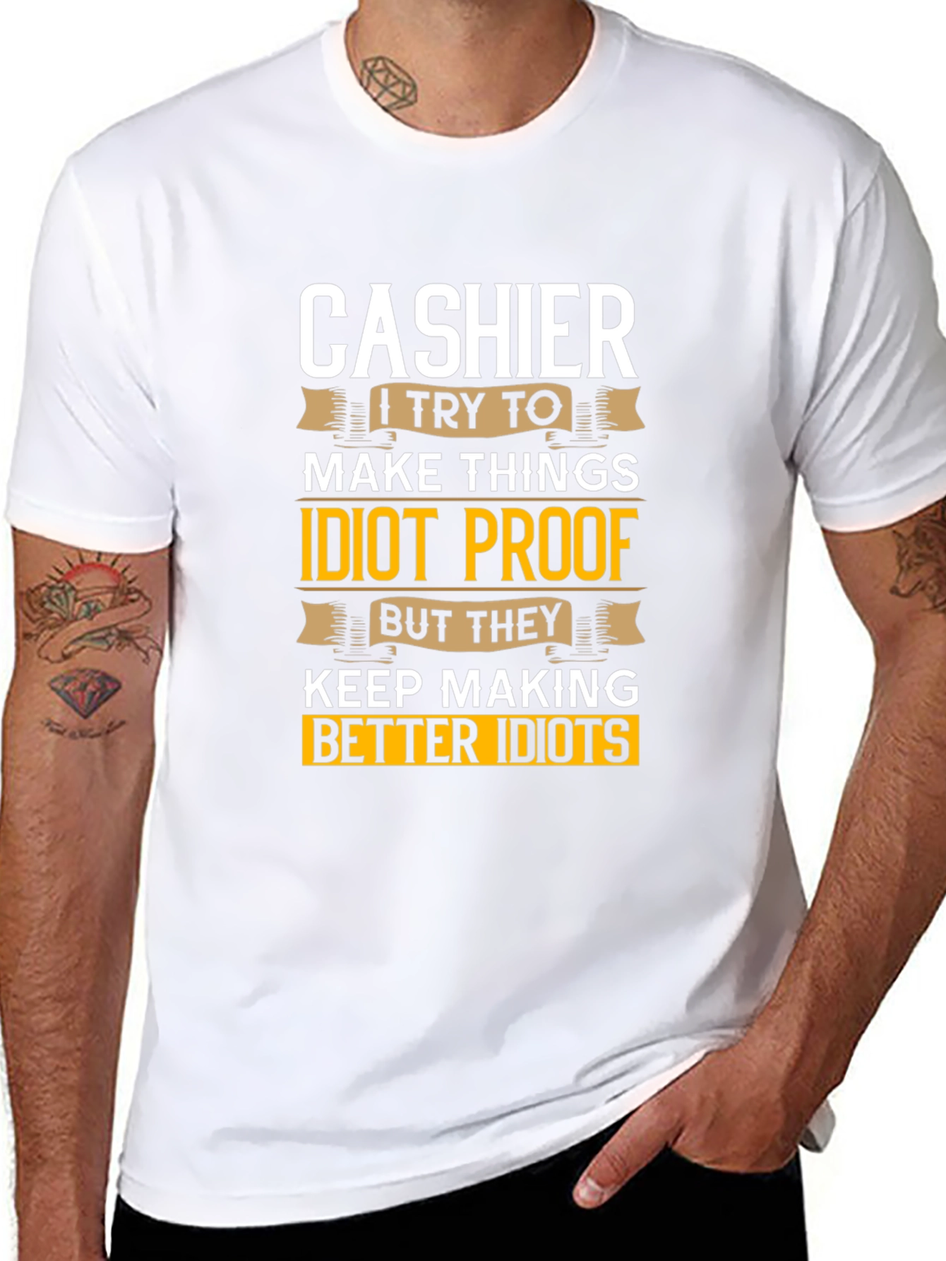 Cashier Idiot Proof T-Shirt - Funny Job Tee