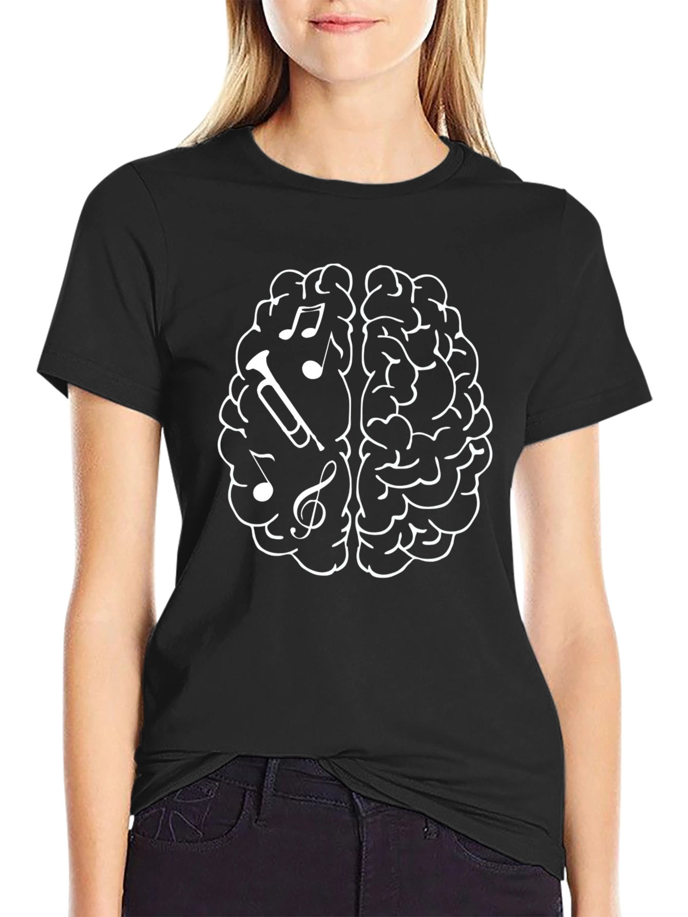 Musical Brain T-Shirt - Black Cotton Tee