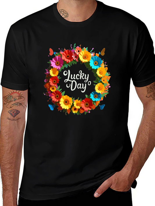 Lucky Day Floral Wreath Graphic Tee