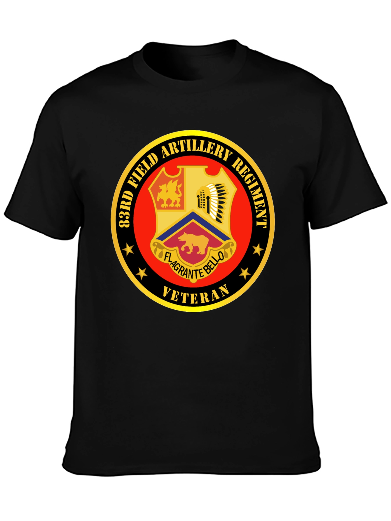 83rd Field Artillery Regiment Veteran Black T-Shirt