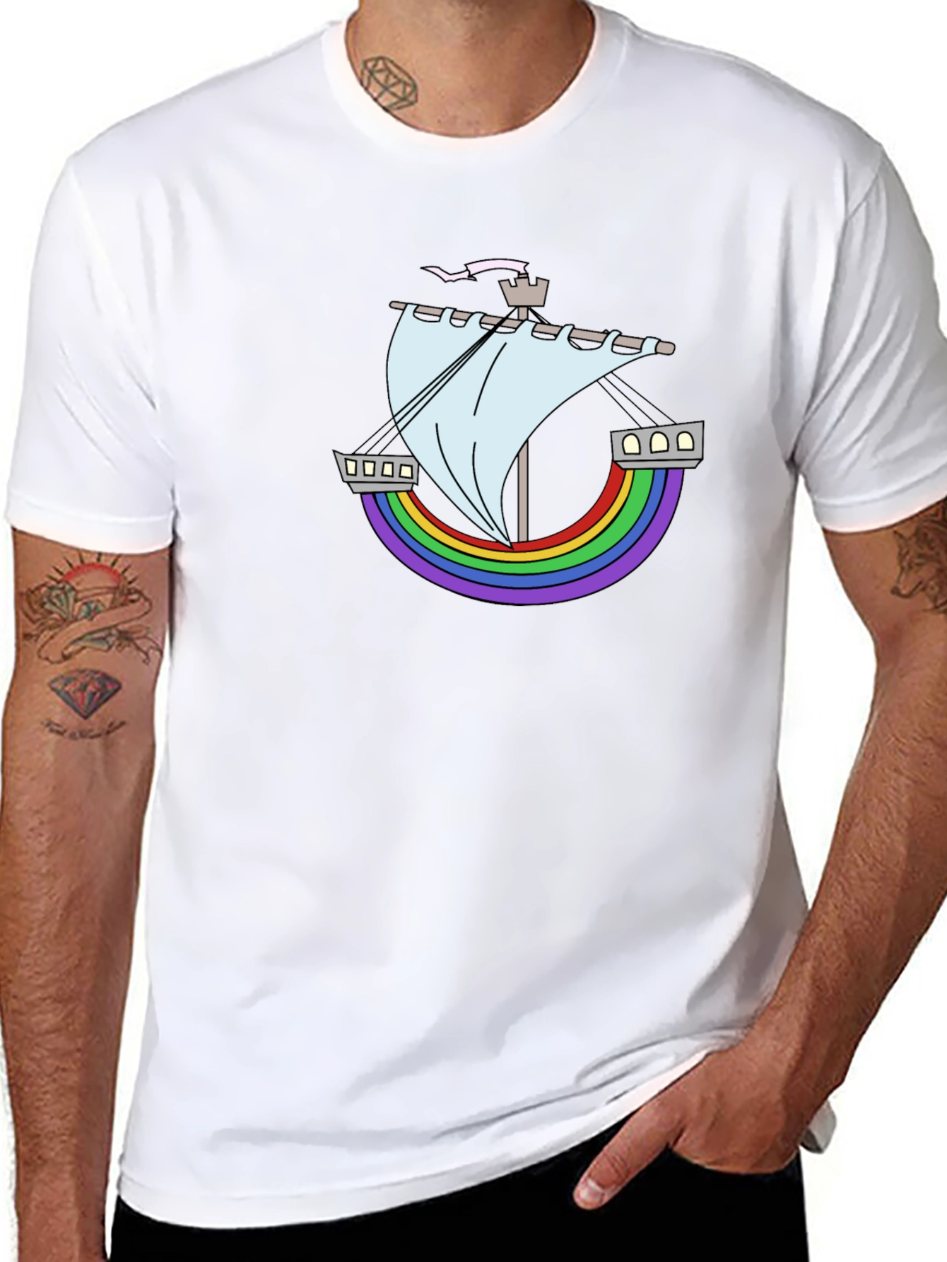 Rainbow Ship Tee - Nautical Pride