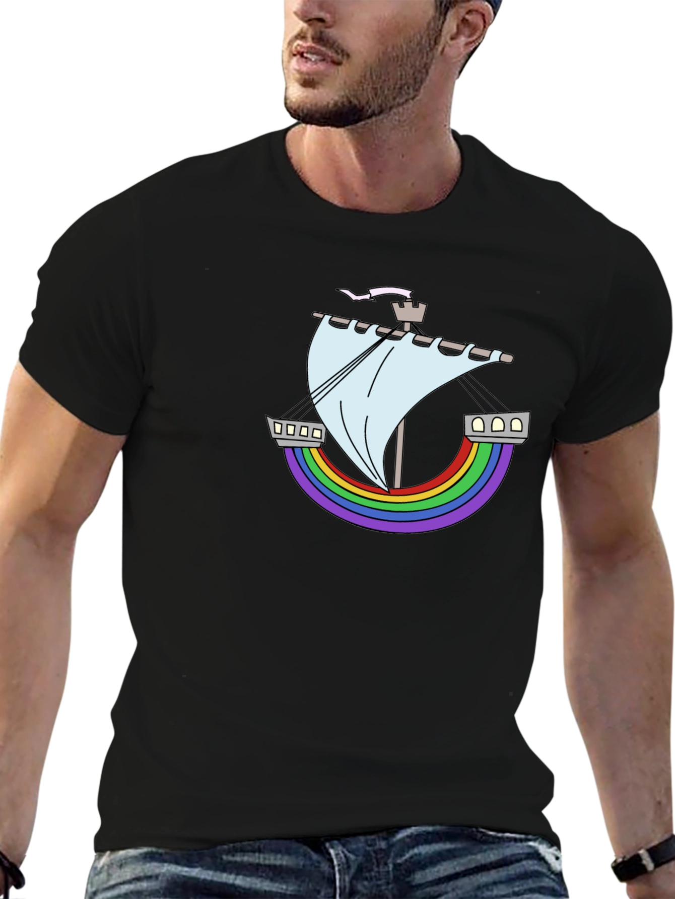 Rainbow Ship Tee - Nautical Pride