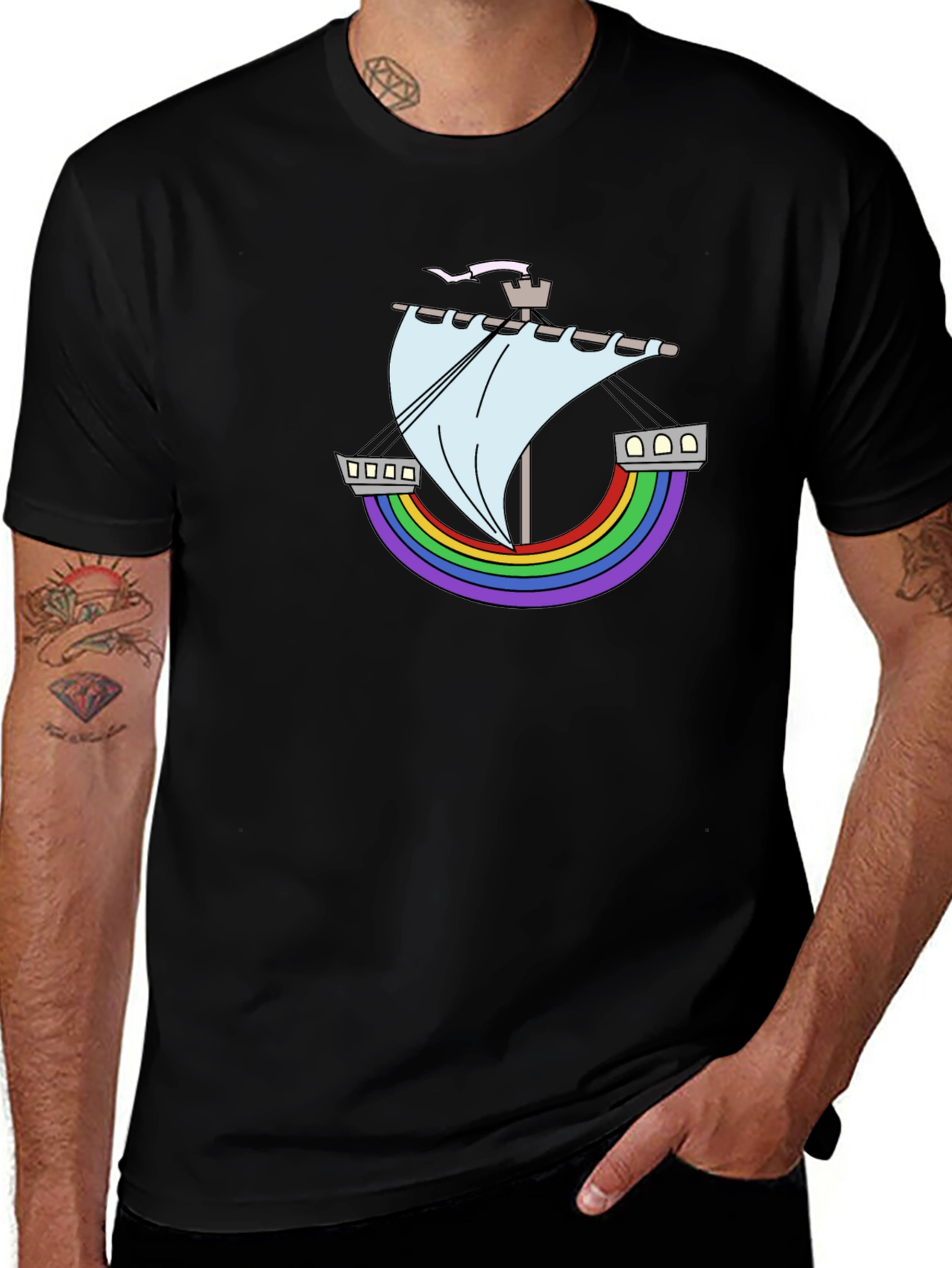 Rainbow Ship Tee - Nautical Pride