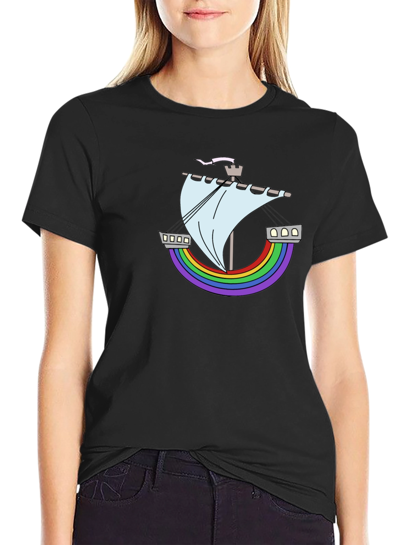 Rainbow Ship Tee - Nautical Pride