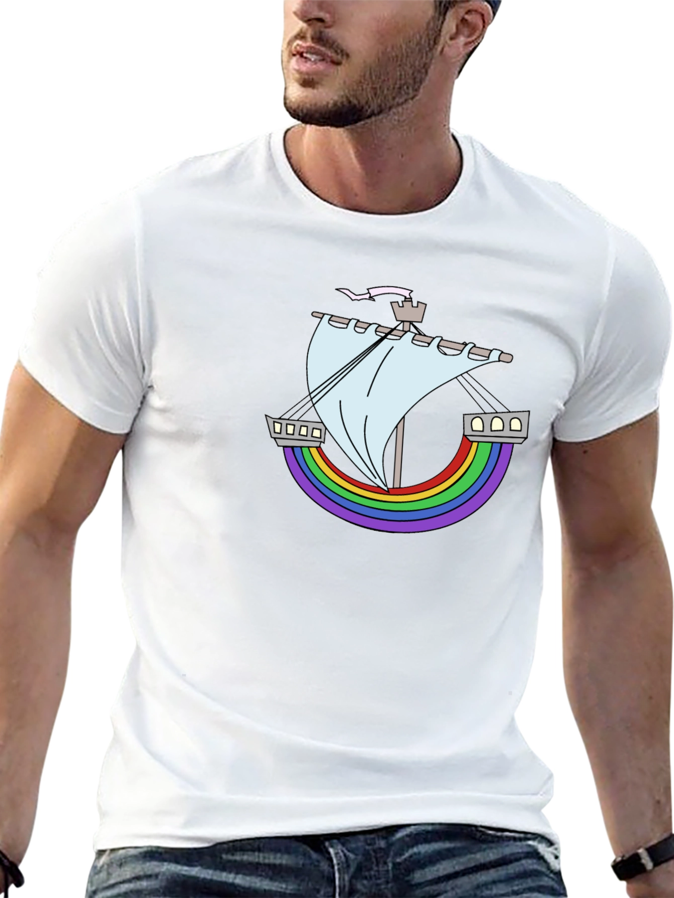 Rainbow Ship Tee - Nautical Pride