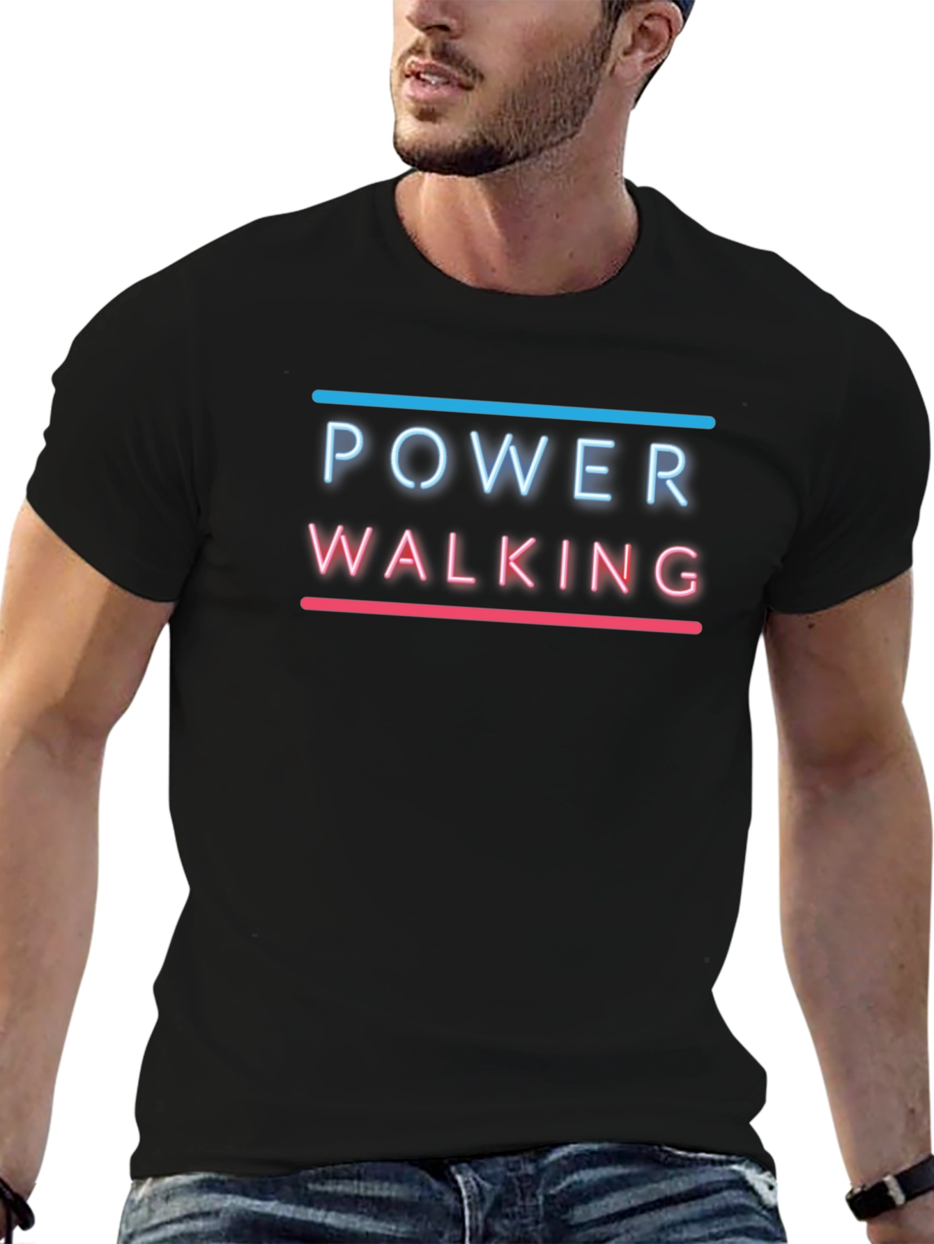 Power Walking Graphic T-Shirt - Black