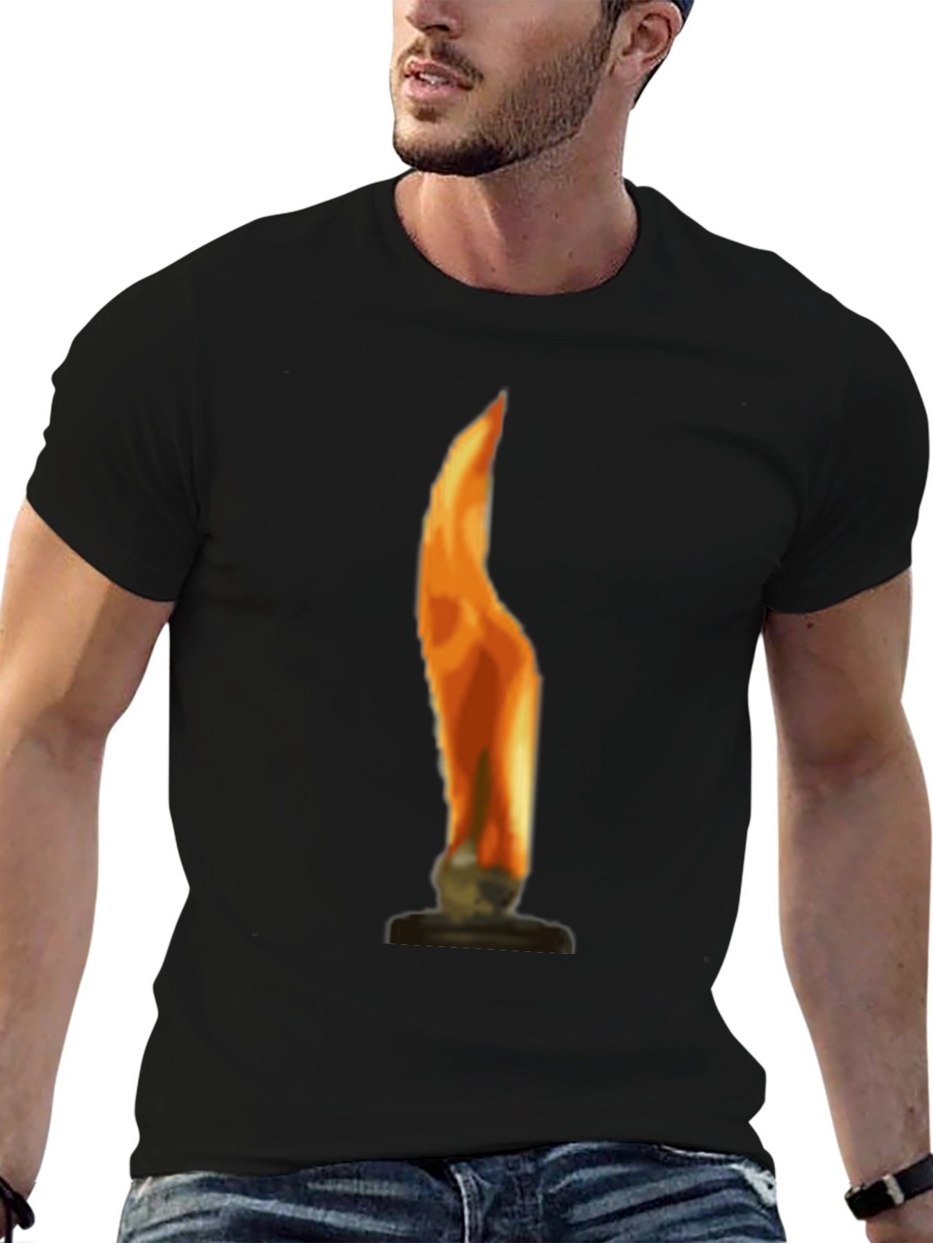 Flame Graphic Black Tee Shirt