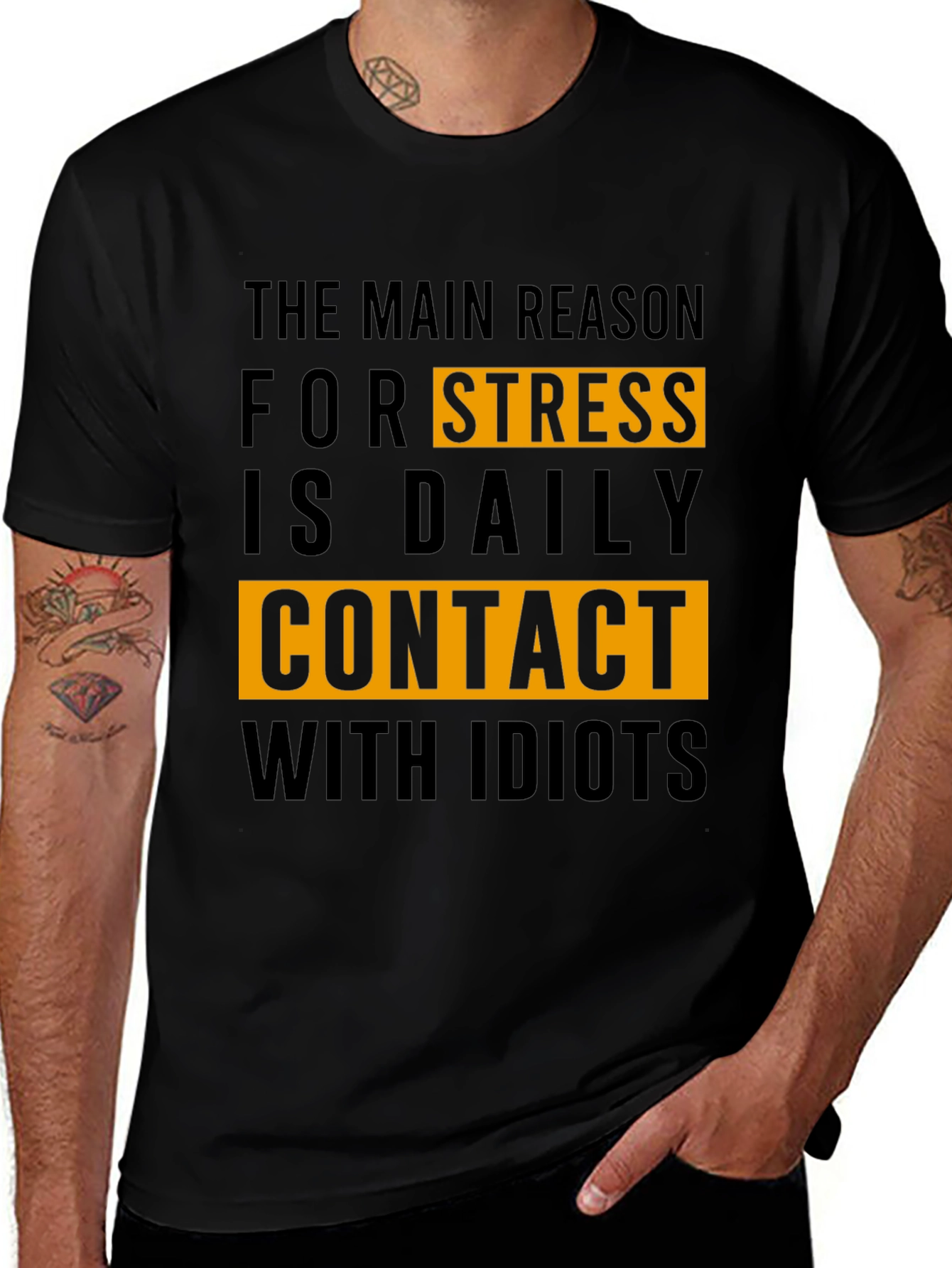 Funny Stress Relief T-Shirt - Daily Contact With Idiots