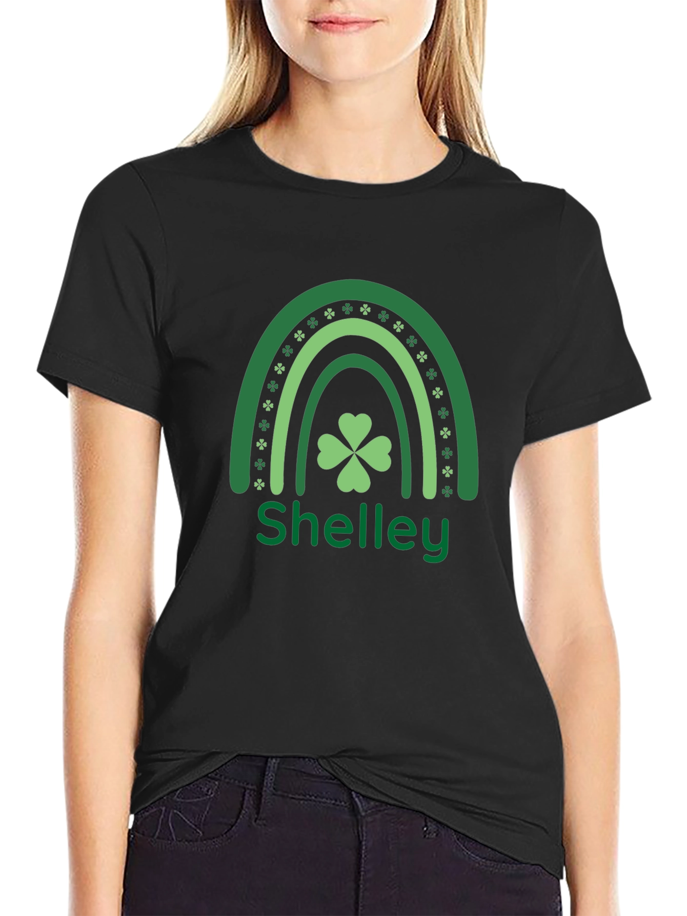 Shelley St. Patricks Day Rainbow Shamrock T-Shirt