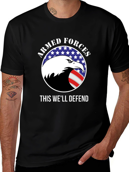 Armed Forces Eagle Graphic T-Shirt - Defend Our Nation