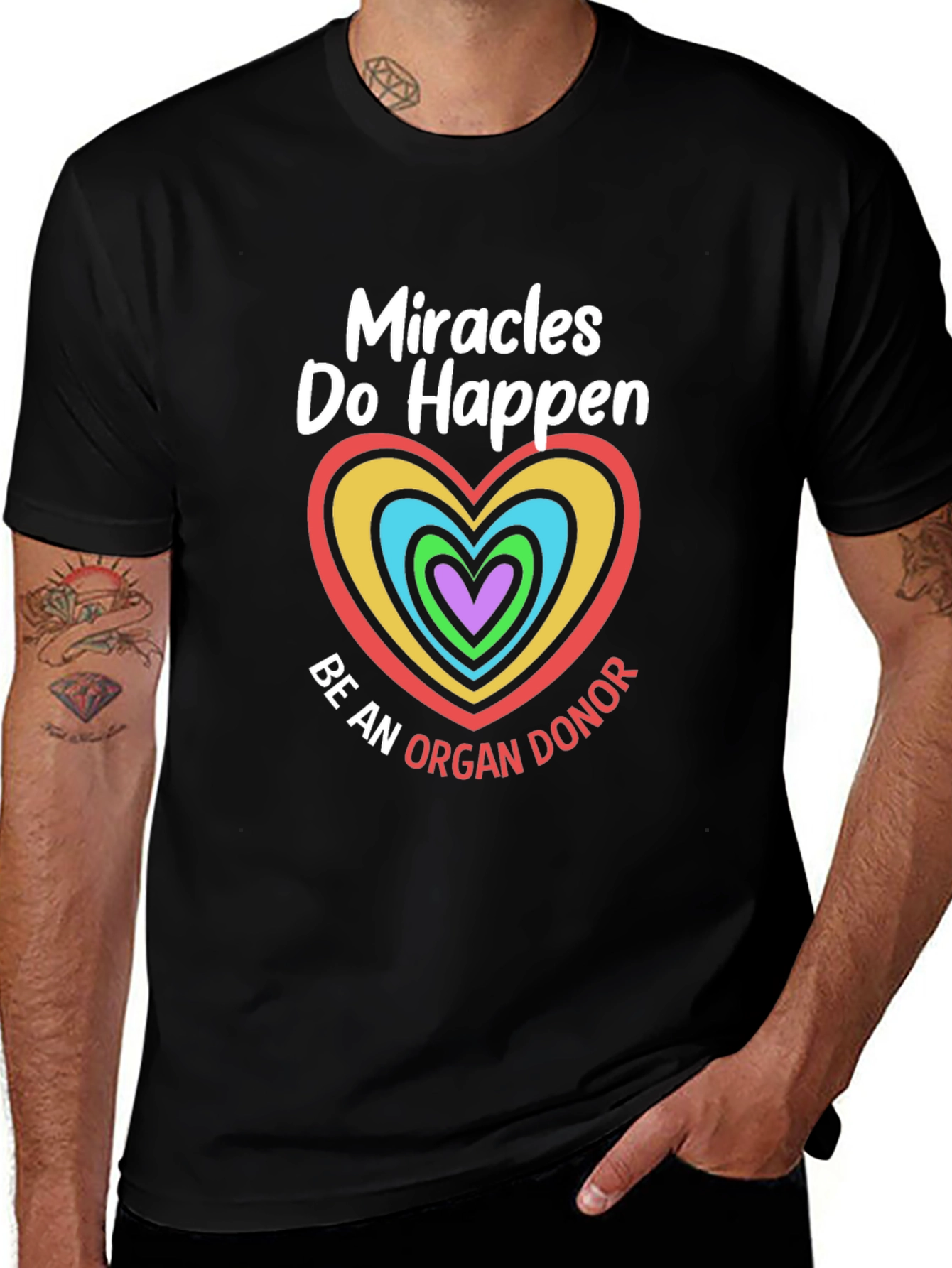 Miracles Happen Organ Donor Graphic T-Shirt