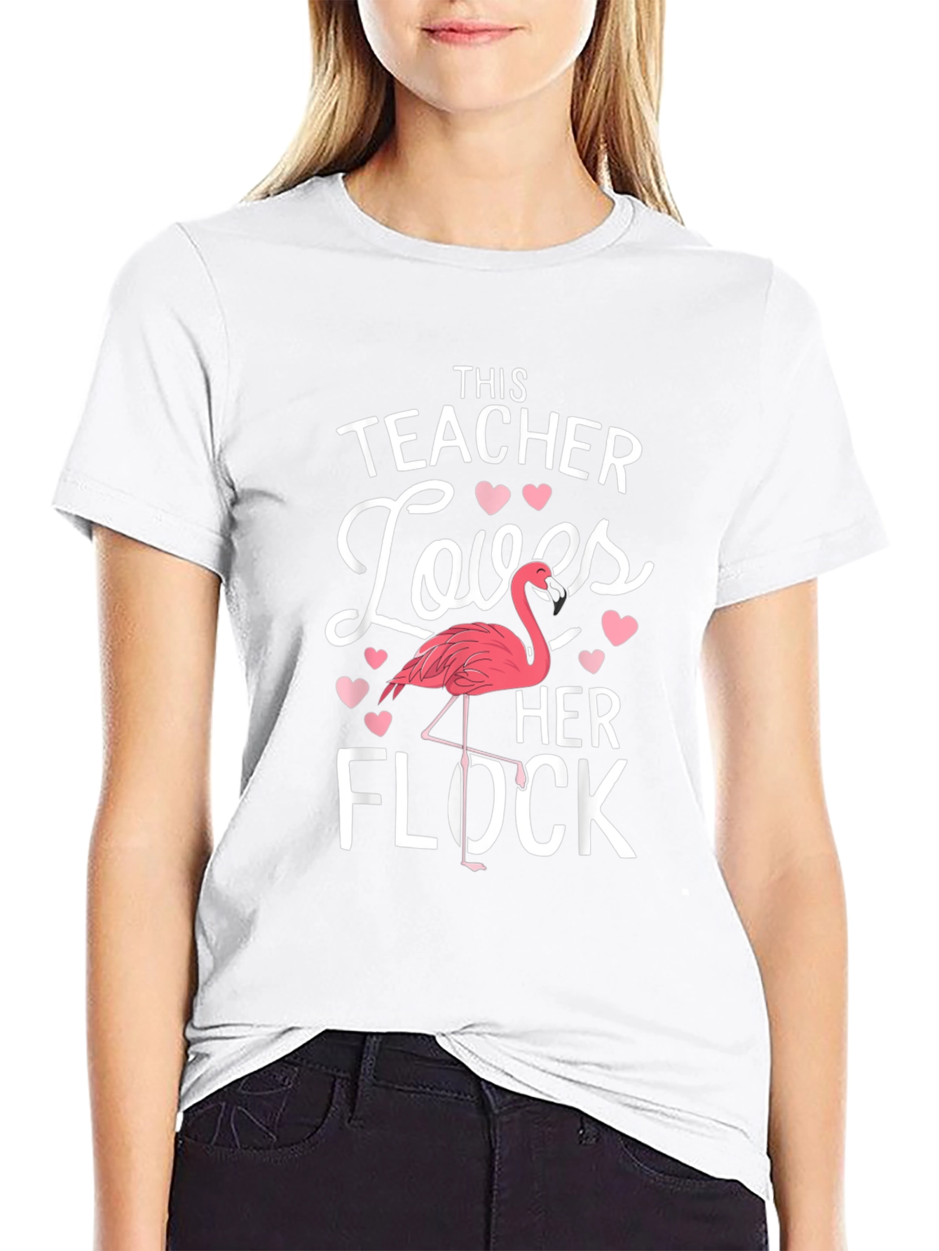 Teacher Flamingo T-Shirt - Loves Her Flock