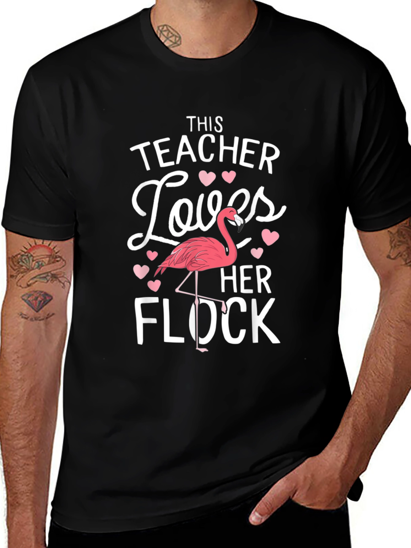 Teacher Flamingo T-Shirt - Loves Her Flock