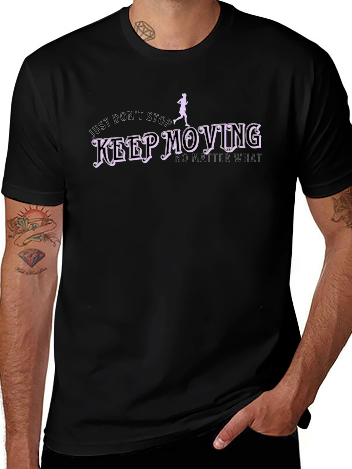 Keep Moving Black T-Shirt - Inspirational Design